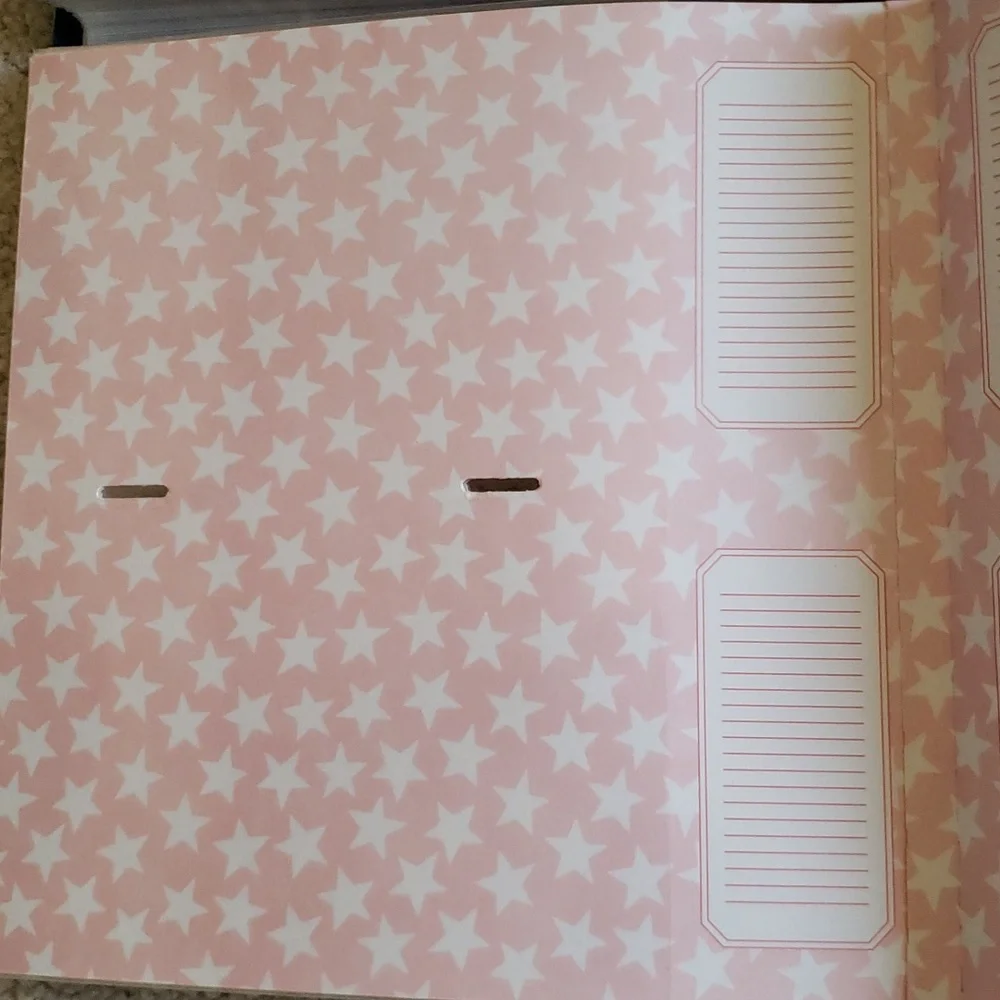 NWT 2 fabric covered photo album books hold 200 photos with room to write stars